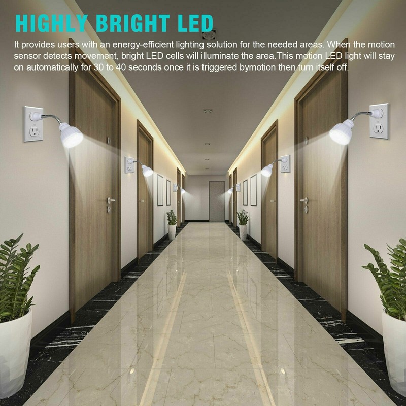 LED Sensor Night Light Motion-Activated AC Outlet Plug-In Wall Stair Lamp Indoor gallery
