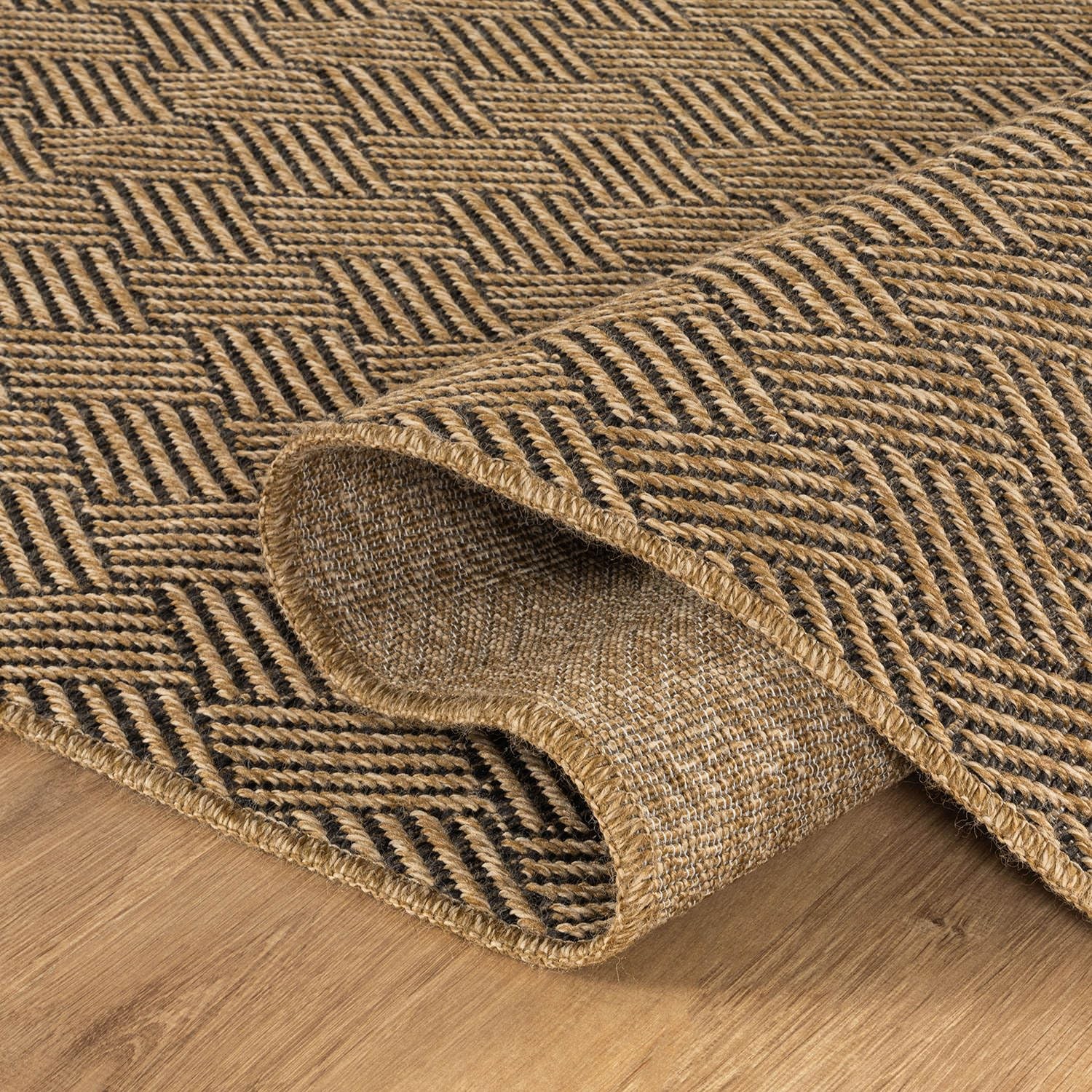 Area Rug 9x12 Herringbone Natural Jute Washable Indoor Outdoor WOO600 Luul Home gallery