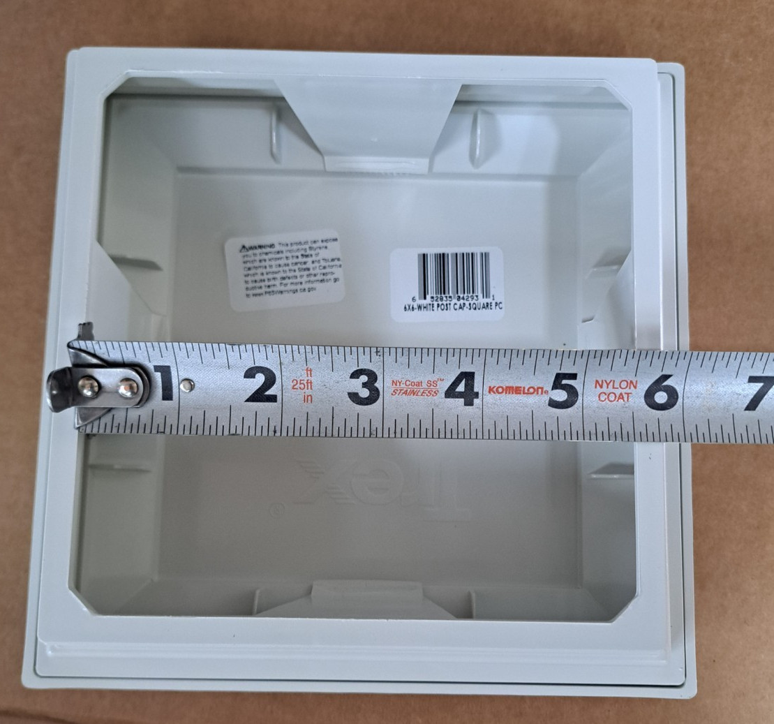 TREX DECKING TRANSCEND 6 X 6 CLASSIC WHITE FLAT POST SLEEVE CAP gallery