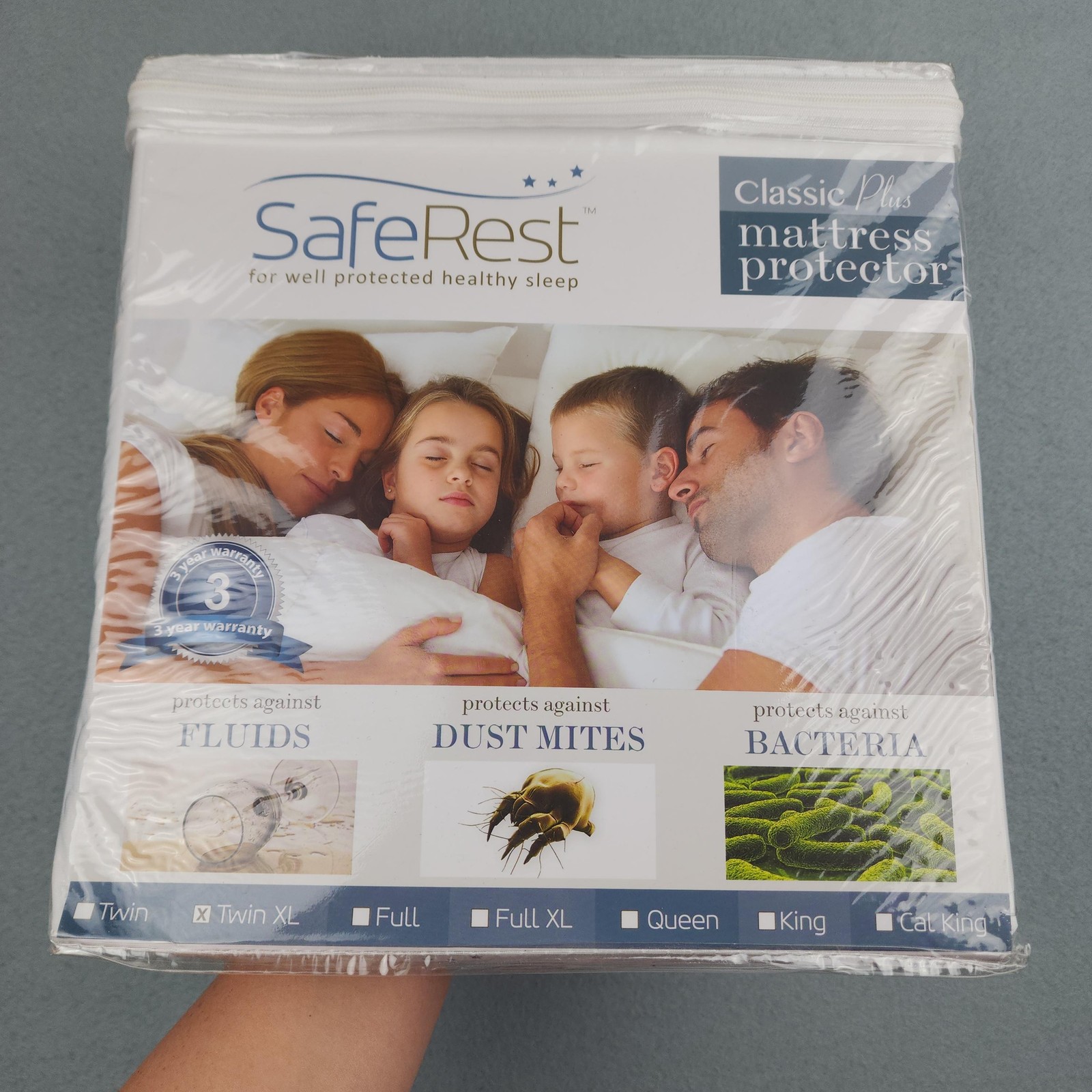 SafeRest Classic Plus Mattress Protector Single Waterproof White Allergy Cover gallery