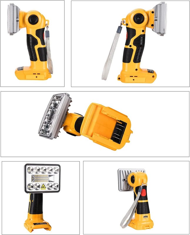 LED Work Light Suitable For DeWalt 20V MAX XR DCB205 Li-Ion Battery 1000LM 9W US gallery