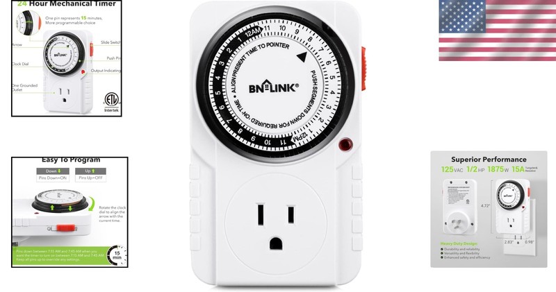 24-Hour Plug-In Mechanical Timer - Compact Energy-Saving Solution for Aquariums gallery