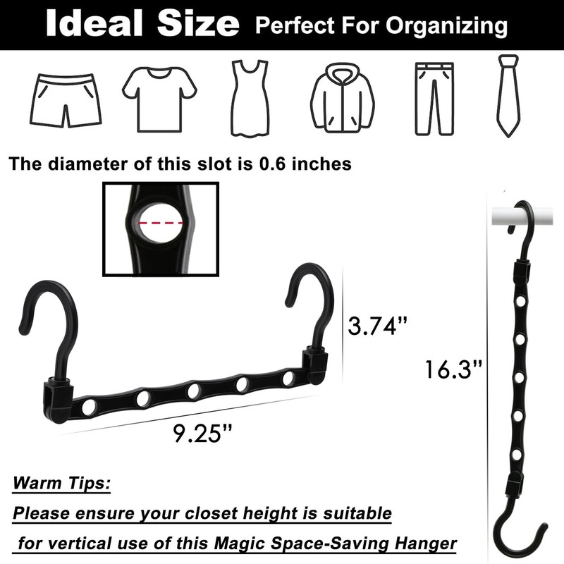 12 Pcs Space Saving Magic Hangers Closet Organizers for College Dorm Room gallery