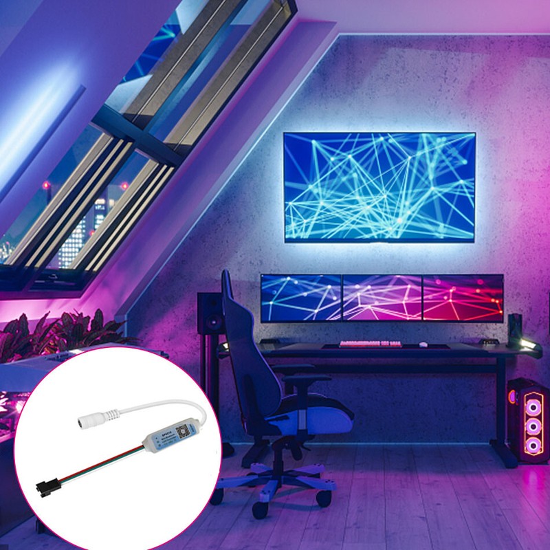 SP621E Bluetooth-compatible LED controller APP control For WS2812 LED strip gallery