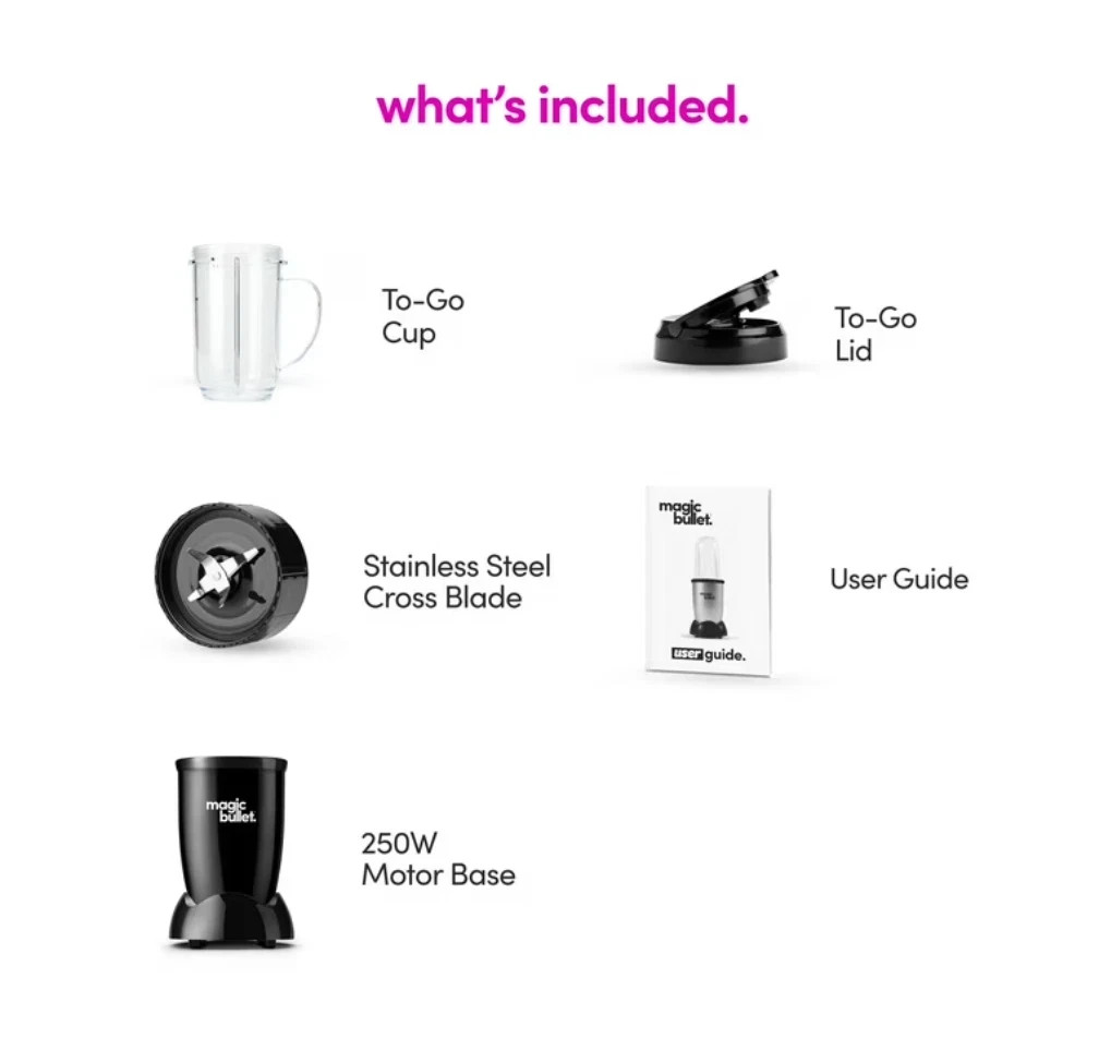 Magic Bullet 4 Piece Personal Blender MBR-0401WM, Black gallery