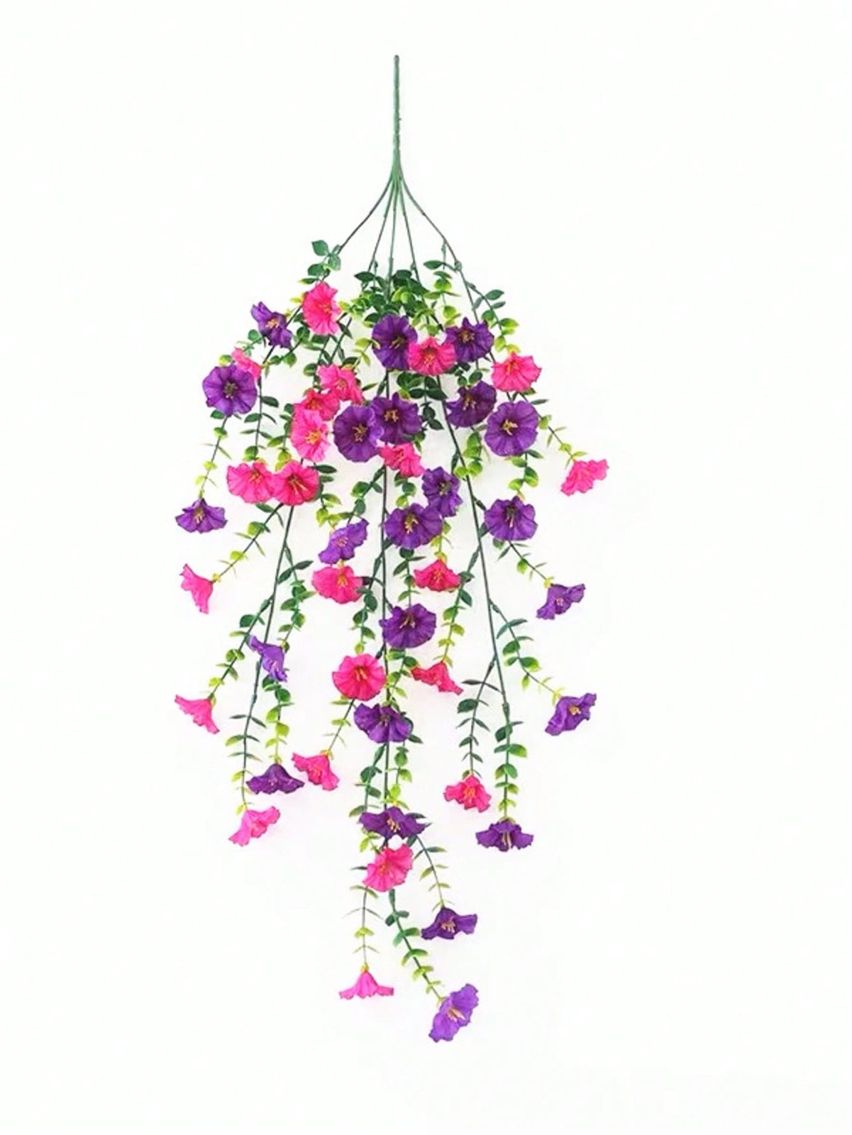 2 Pieces 55cm Artificial Trailing Vine Rose Red + Purple With Realistic Leaves gallery