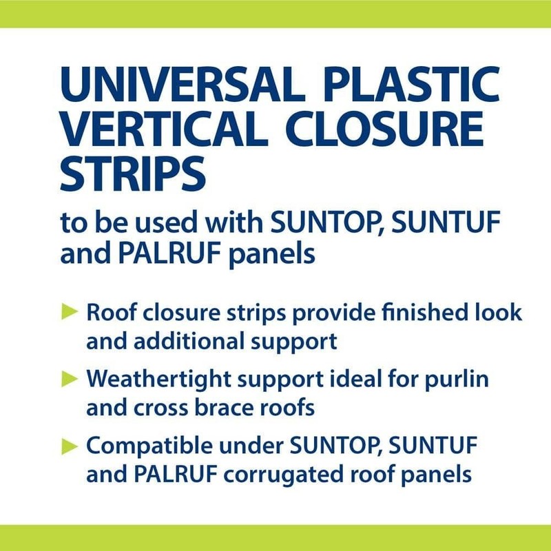 (5) 24 in. Universal Vertical Plastic Roof Closure Strips (6-Pack) Suntuf Suntop gallery