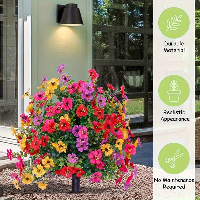 Artificial Violet Flowers with Ground Spike Fake Plants Garden Patio Yard Decor gallery