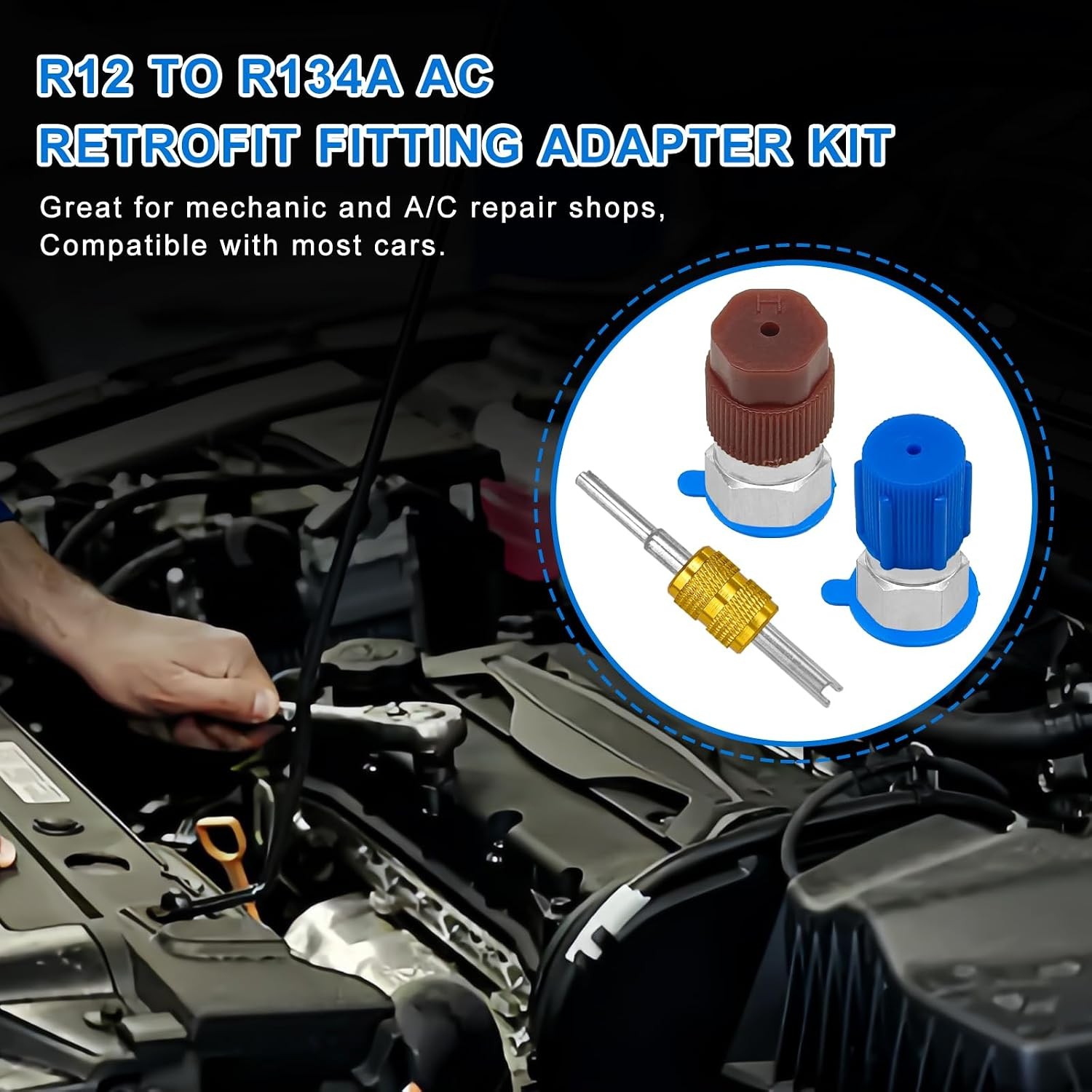 R12 to R134A Conversion Kit AC Retrofit Fitting Adapter gallery