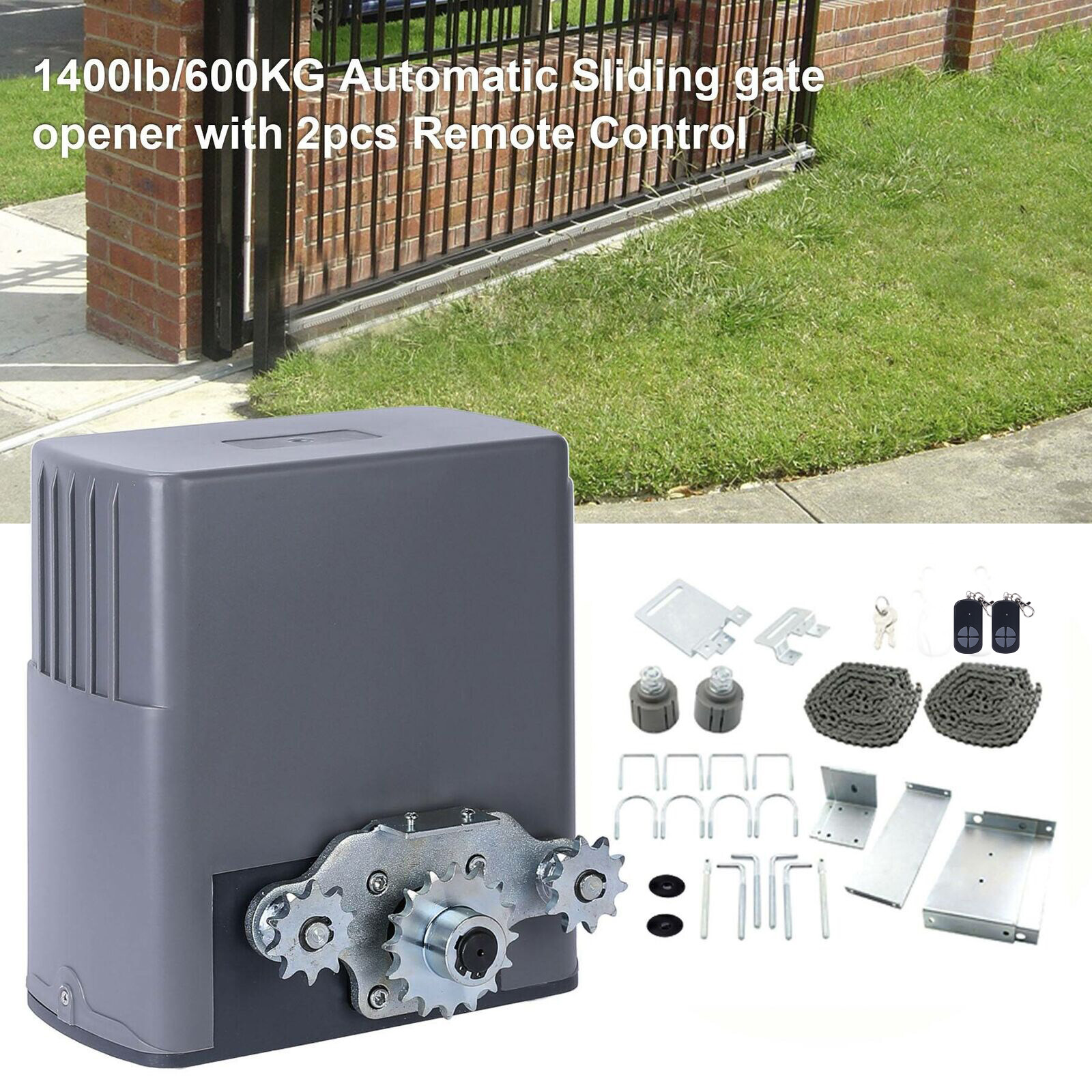 Automatic Gate Opener Operator w/ Remote Control Electric Premium Motor 1400Lb gallery