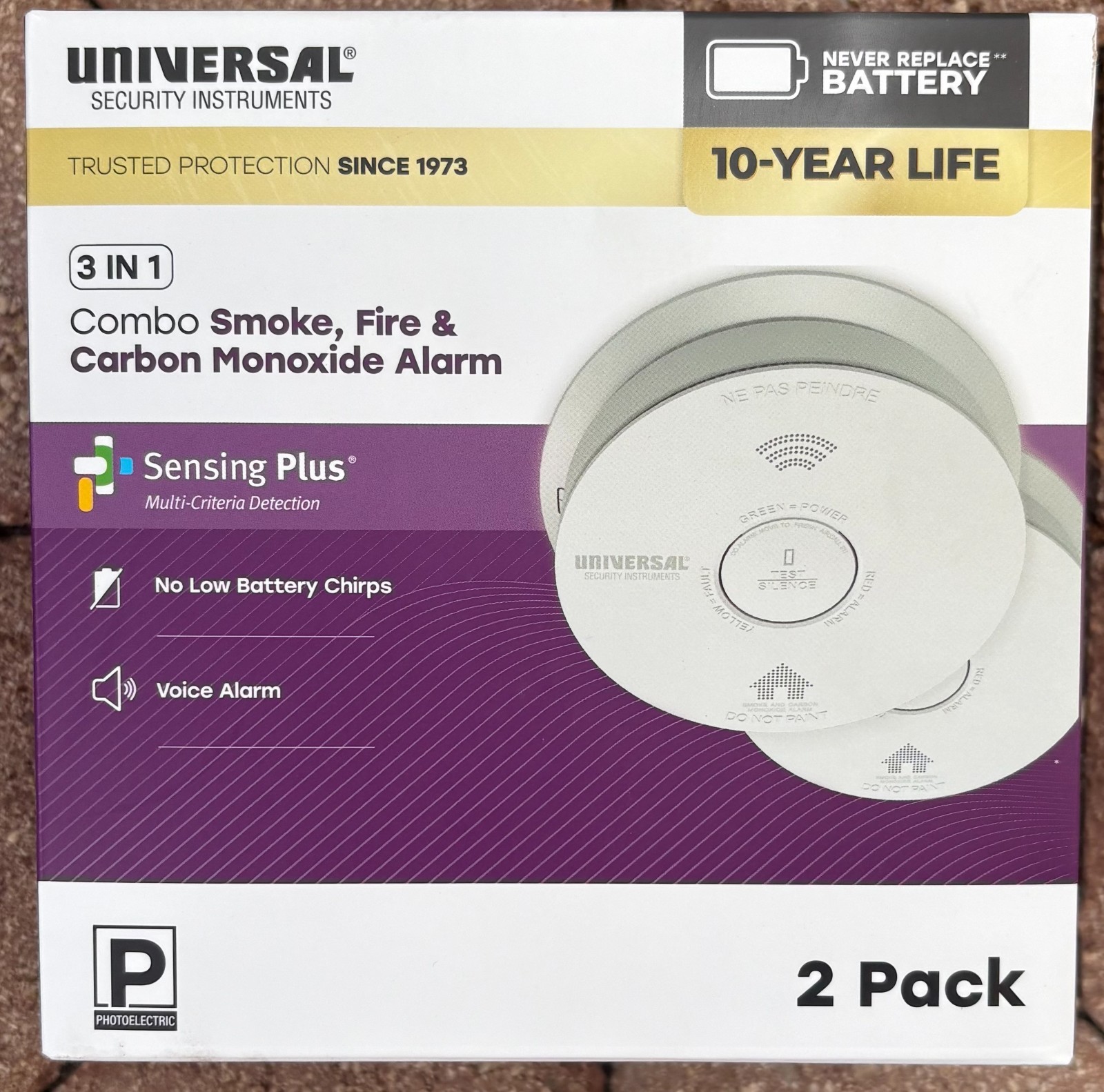 2-Pack 10-Year Battery Smoke, Fire and Carbon Monoxide Detector Alarm with Voice gallery