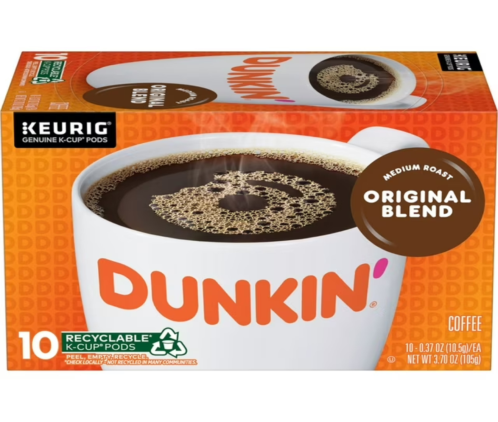 Dunkin' Original Blend Coffee, Medium Roast, Keurig K Cup Pods, 10 Count Box gallery