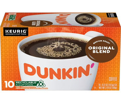 Dunkin’ Original Blend Coffee, Medium Roast, Keurig K Cup Pods, 10 Count Box