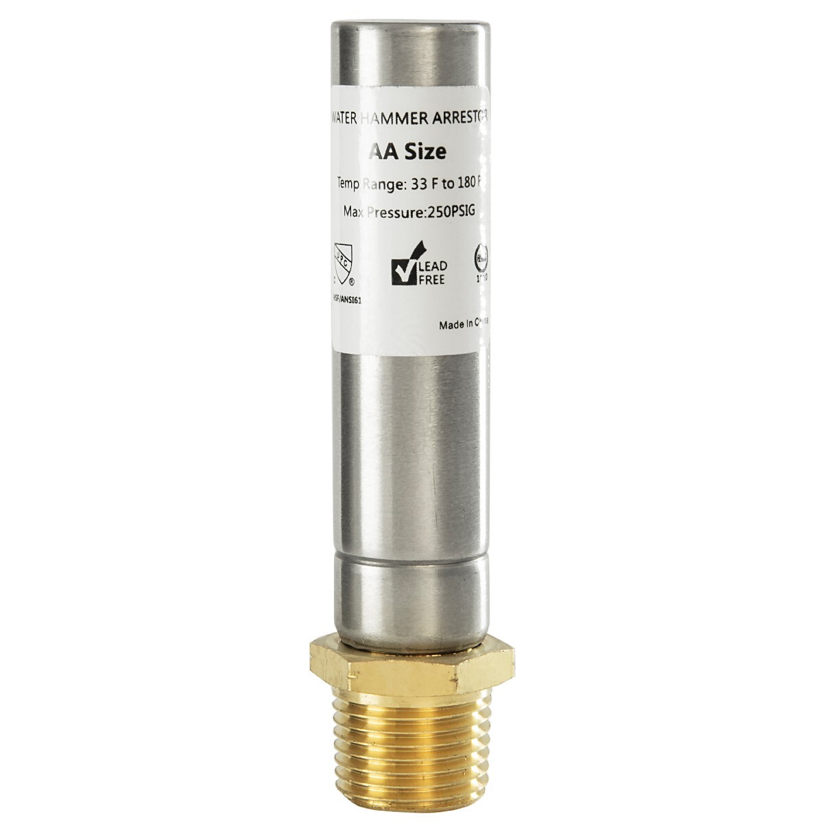 EFIELD 1/2" Mip (Sweat) Stainless Steel Water Hammer Arrestor , No Lead gallery