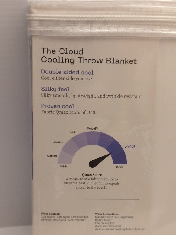 Coop Cloud Cooling Throw Blanket Size 50”x60” White Sleep Goods Silky Smooth gallery