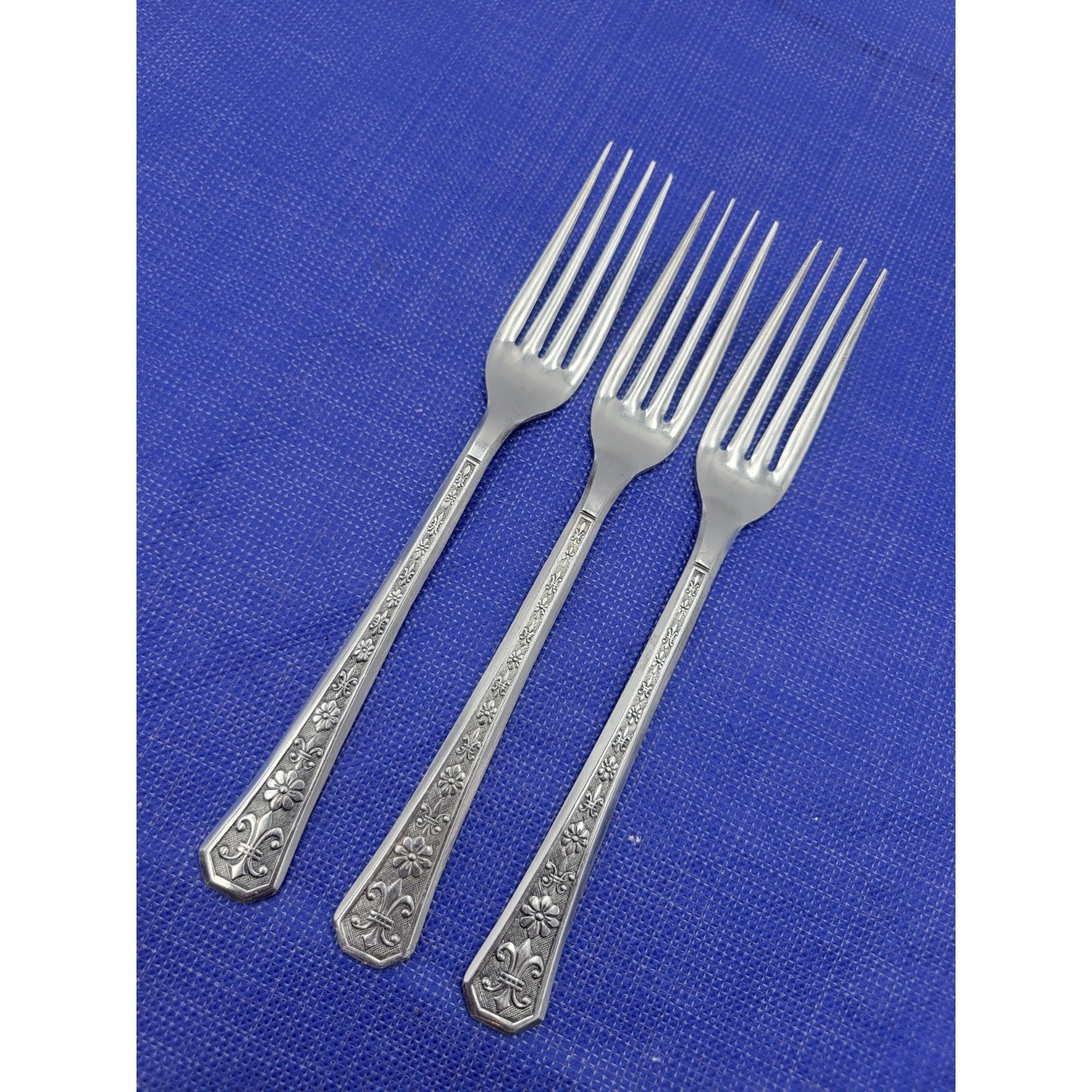 INTERPUR Florez Petal Stainless Dinner Fork JAPAN 7.5” Replacement VTG Set 3 gallery