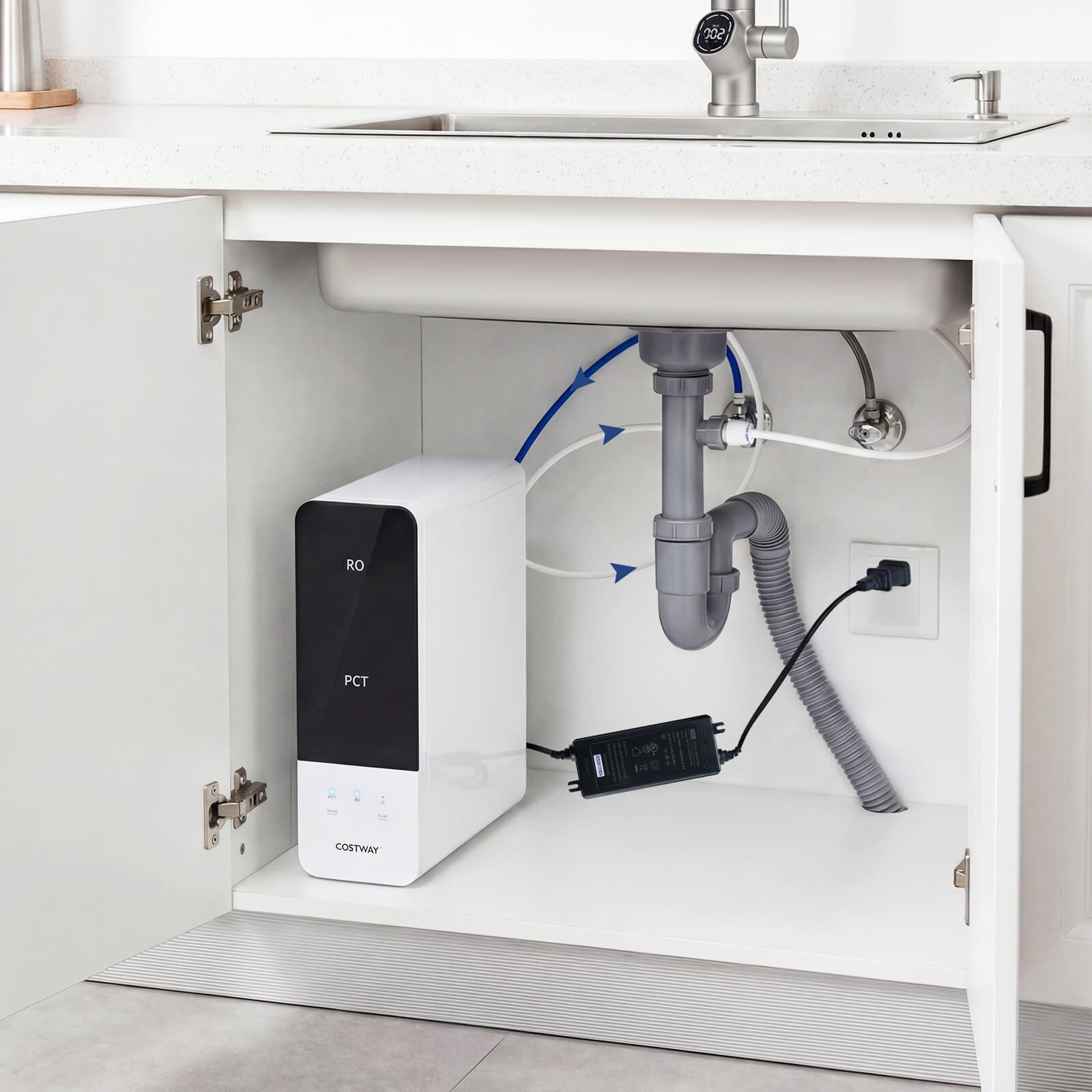 600 GPD Tankless Under-Sink RO System w/ 8-Stage Filtration & Smart LED Faucet gallery