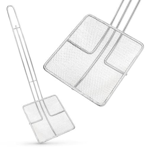 Square Fine Mesh Skimmer 5x5 Strainer With 12 Inch Long Handle Stainless Steel gallery