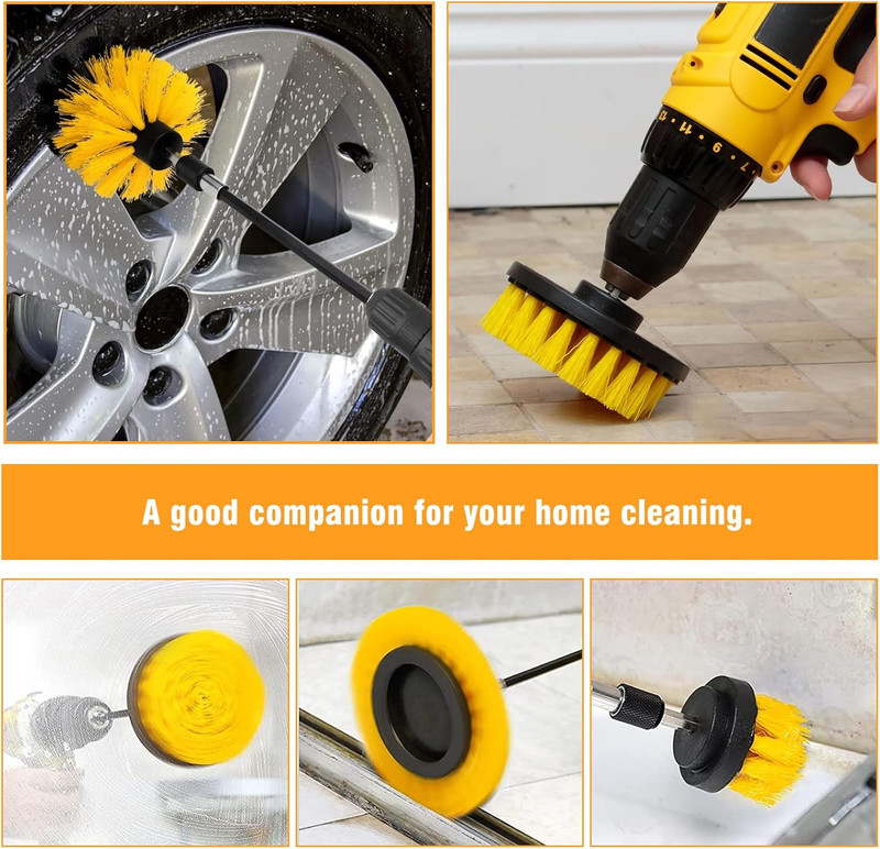 8 Pcs Drill Brush Attachment Set, Power Cleaning Scrub Brush Kit with Extend Lon gallery