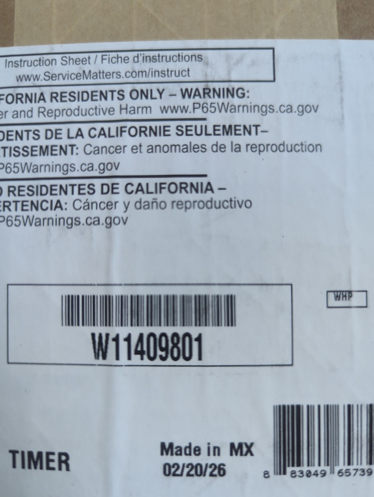 New OEM Whirlpool - KitchenAid - Magic Chef Timer W11409801 W10642932 TM gallery