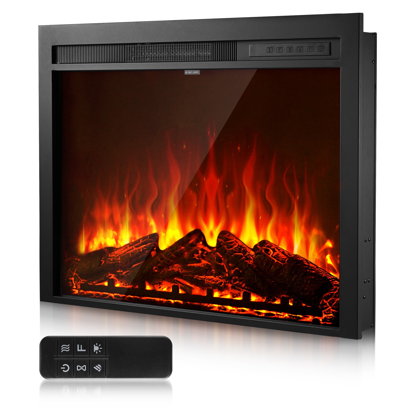 VEVOR 35in Electric Fireplace Insert Wall Recessed Heater 750W 1500W Remote gallery