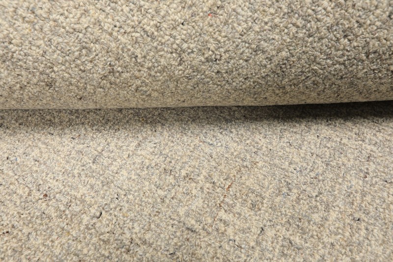 Multi Sizes Hand Loomed Wool Ivory, Gray Textured Rug gallery