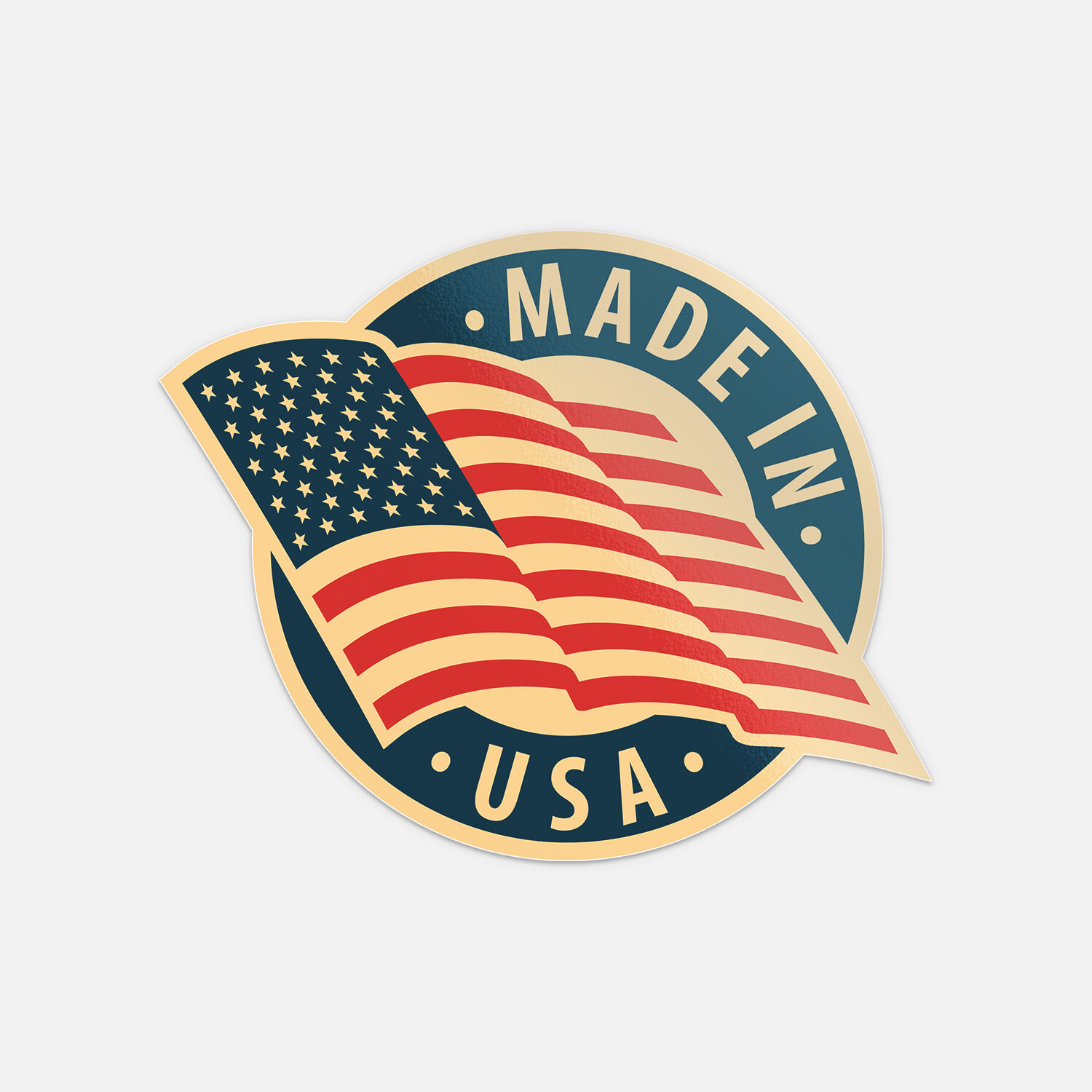 Made In USA Flag Round Emblem Badge Vinyl Sticker Decal gallery