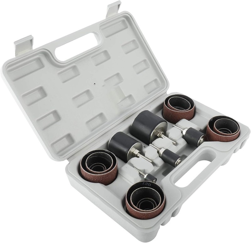 25Pc Sanding Drum Tool Set Spindle Sanding Sleeves Kit for Rotary Tools 1/2"-2" gallery