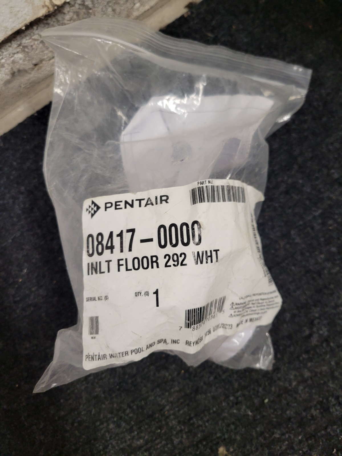 Pentair 08417-0000: Floor Inlet Fitting with 1.5" Slip Brushing 2" Slip - White gallery