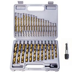 ROGAPER 30 PCS Titanium Impact Drill Bit Set, Hex Shank Drill Bit Set for Woo…