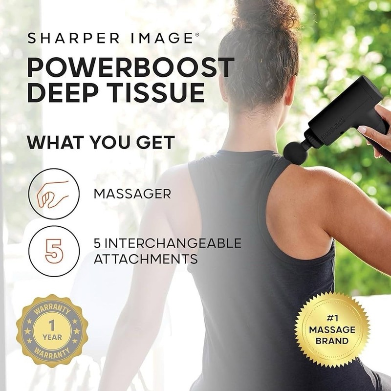 Sharper Image Powerboost® Deep Tissue Percussion Massager-New in Box gallery
