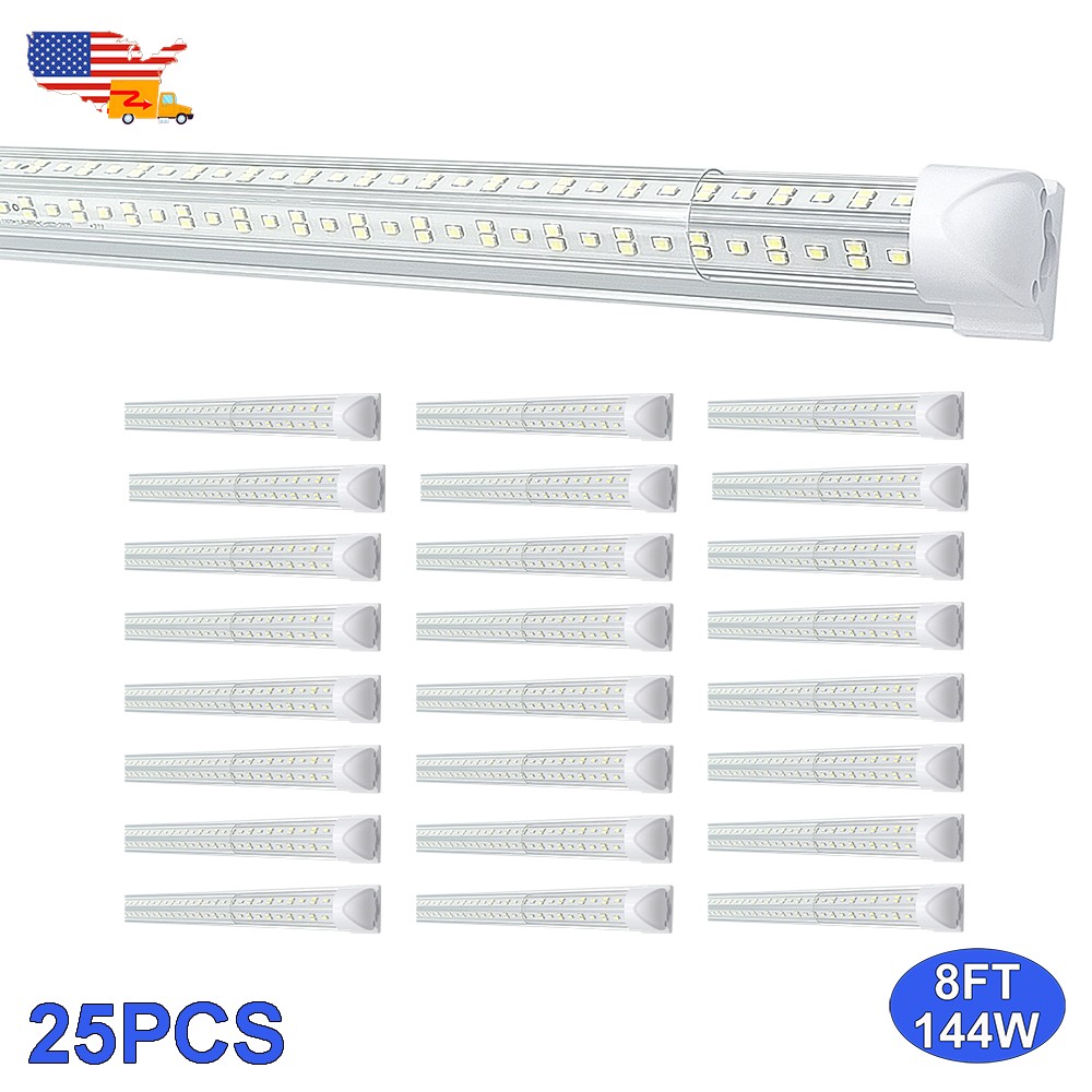 25 Pack 8 Ft Led Shop Lights Fixture Workshop 4 Row T8 8FT Led Tube Light Bulbs gallery