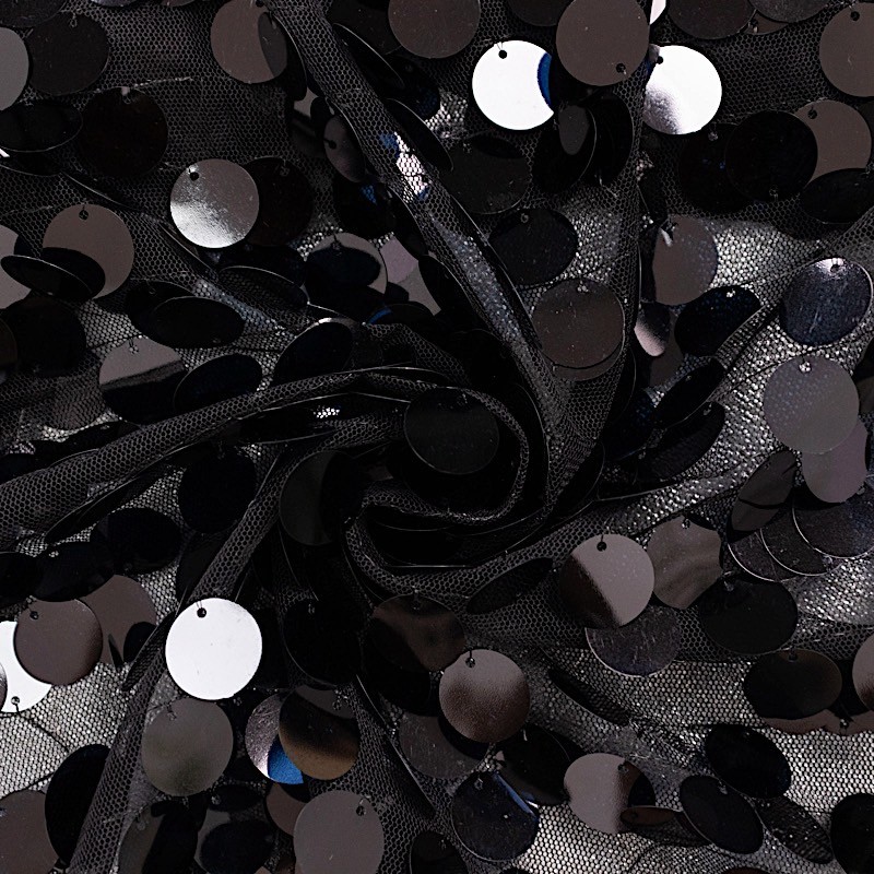 7 ft BLACK Double Sided Big Payette Sequin Half Moon Arch STAND COVER Party gallery