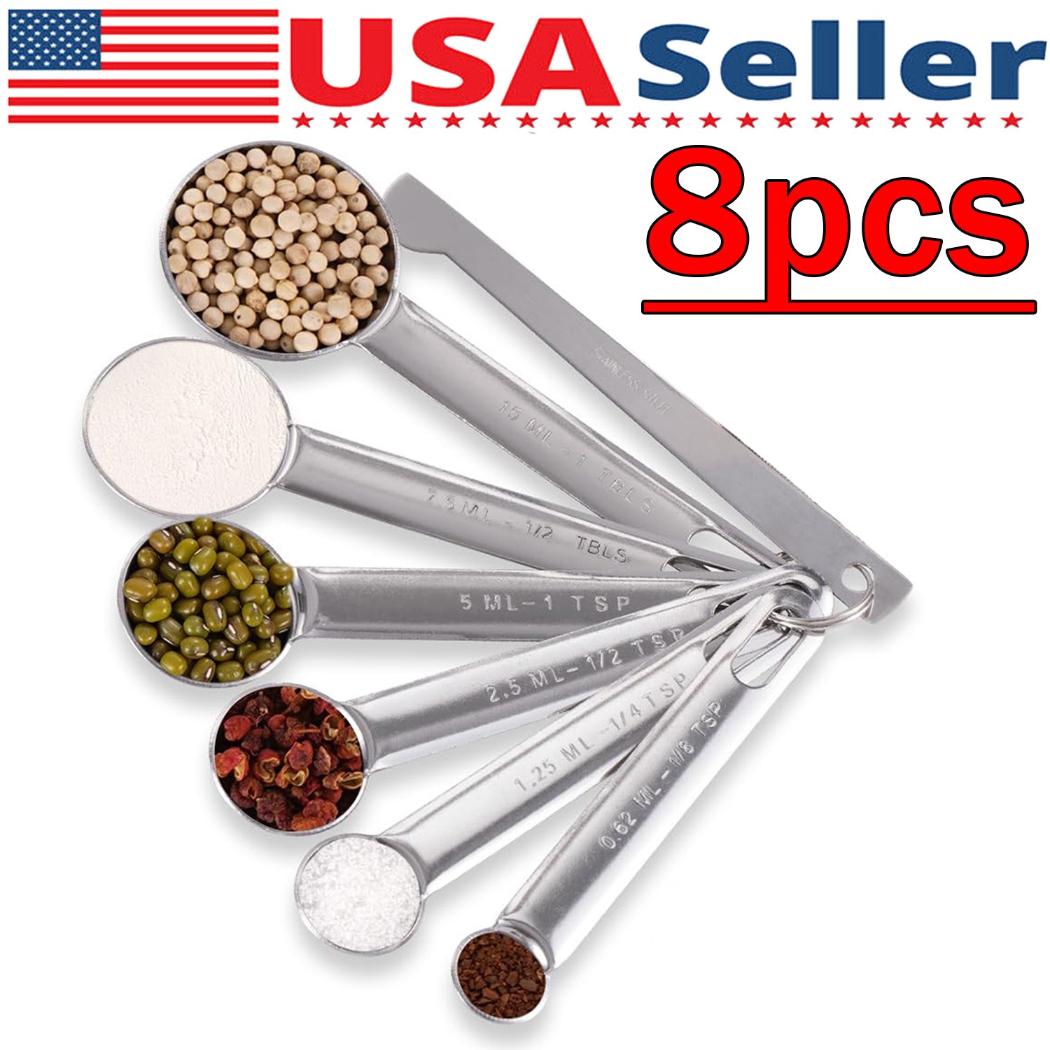 Stainless Measuring Steel 18/8 Spoons Set Cups and quality-01Piece Heavy Duty gallery