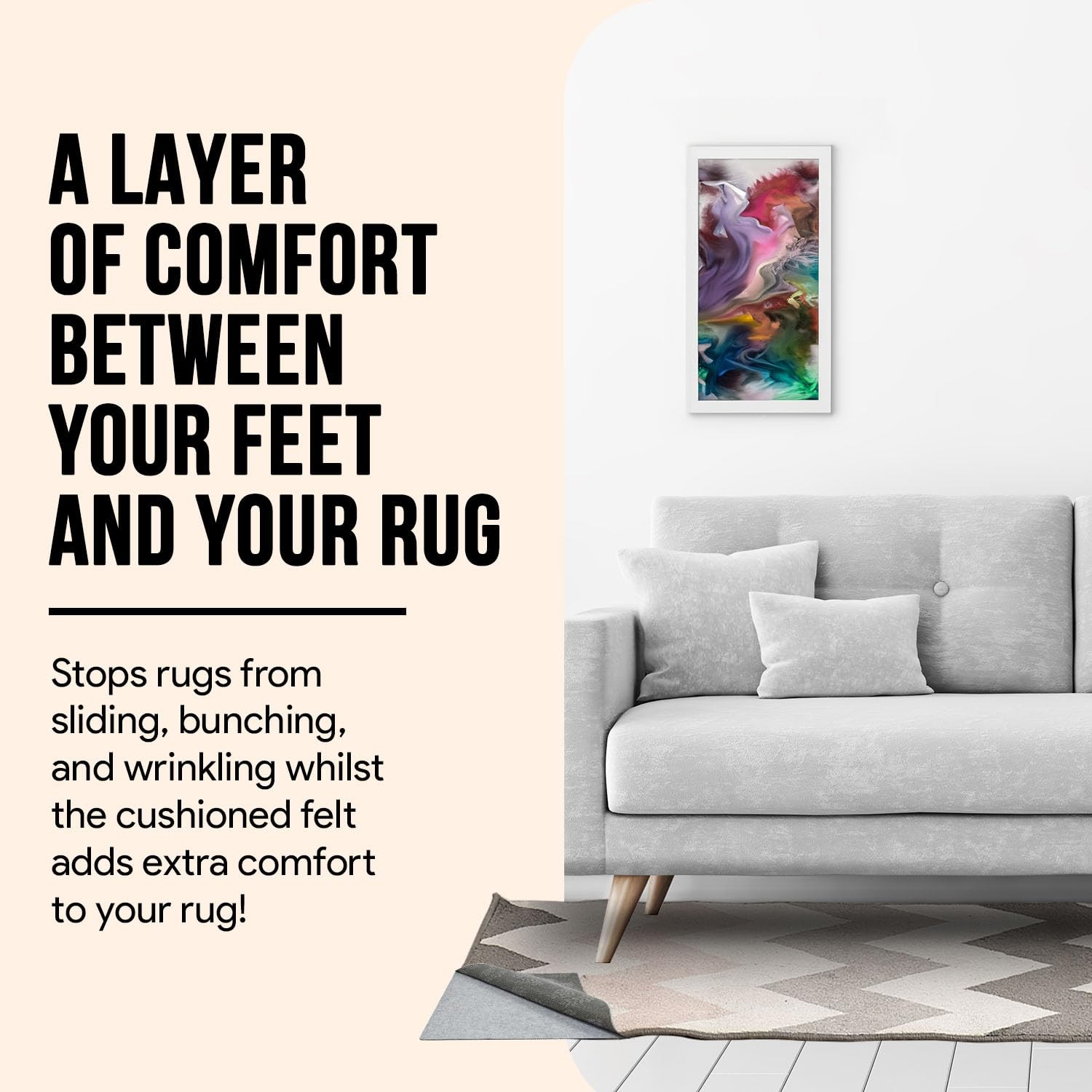 MAYSHINE Basics - 8'x10' - 100% Felt - Comfort Rug Pad - Also Available with Non gallery