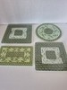 Temptations New Old World Green Trivet 4 Rectangular Glass Round Hot Plates Lot gallery