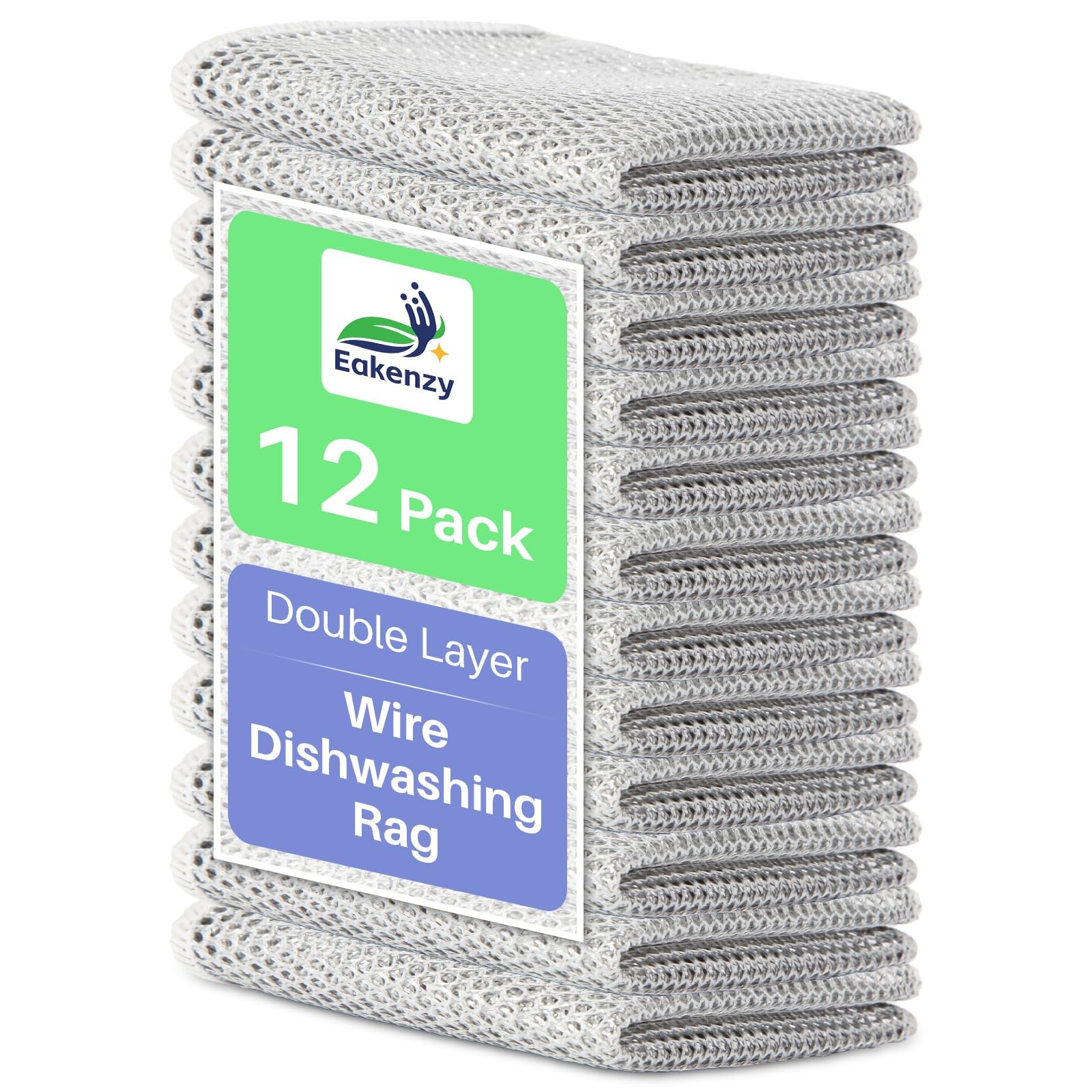 12 Pack Steel Wool Scrubber, Double Layer Non-Scratch Wire Dishcloth, Multipu... gallery