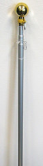 8ft Silver Aluminum Flag Pole Only (Ball Top) – Perfect for Office Indoor Use