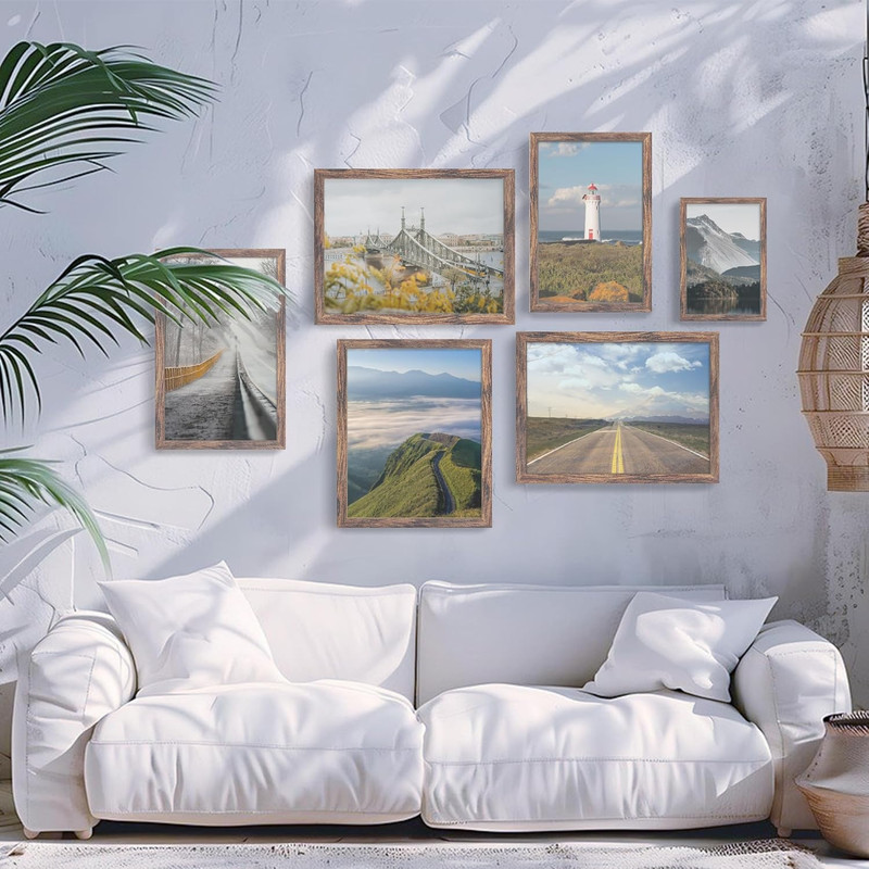 12X16 Picture Frame Brown Classic Frame for Horizontal or Vertical Wall Mounting gallery