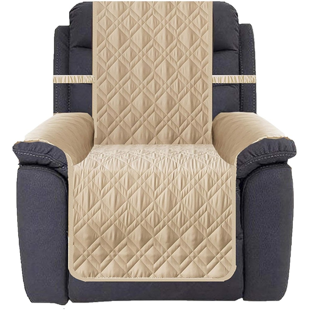 Machine Washable Waterproof Recliner Cover - Perfect for Pet Lovers (Beige, 23")