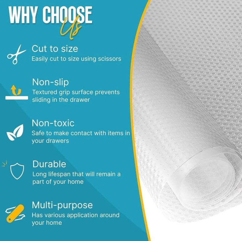 Non-Slip Shelf Liner Roll Waterproof Drawer Cabinet Cupboard Liner Mat gallery