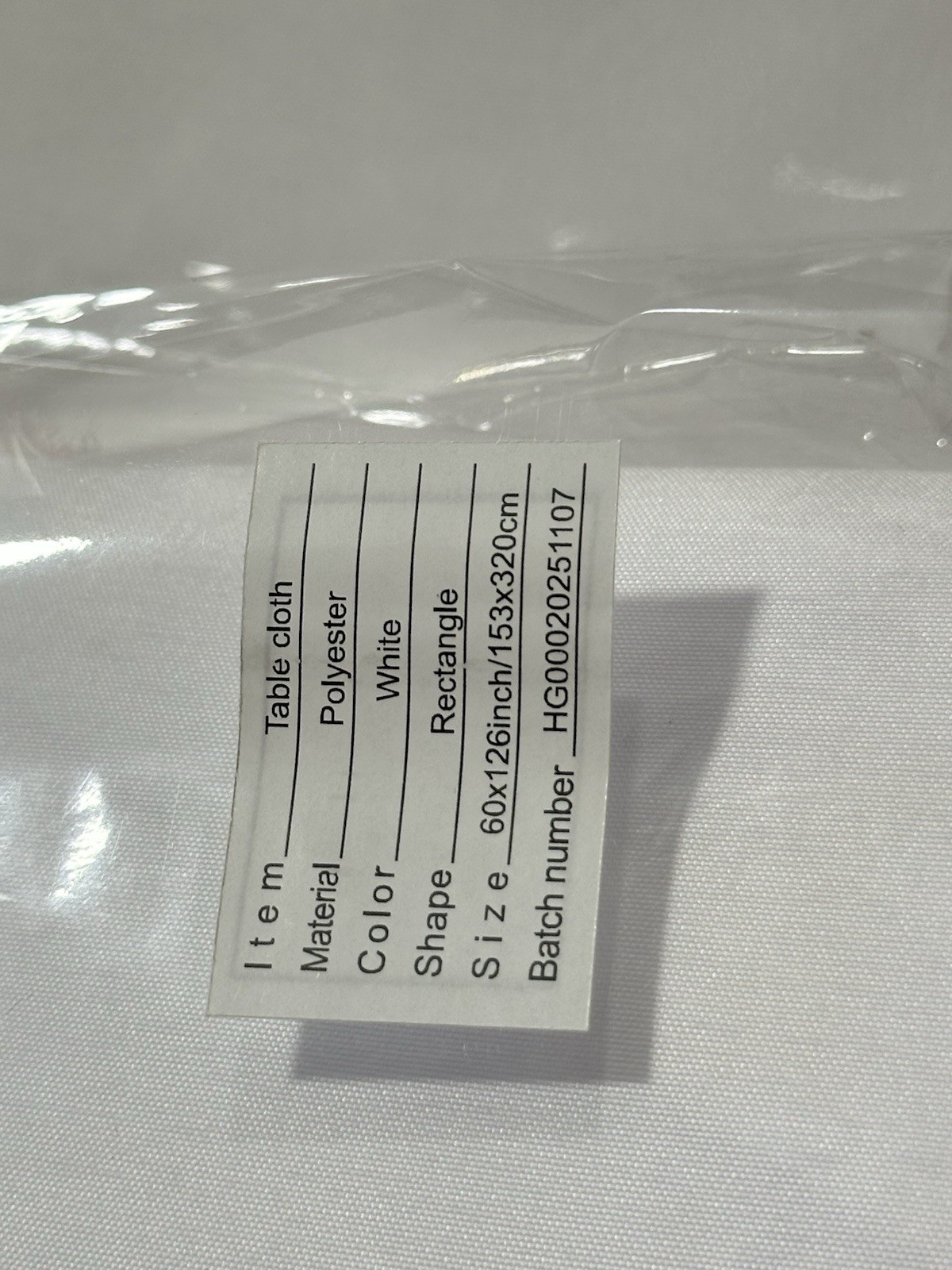 White Polyester Solid Rectangular Tablecloth 60 x 126 in for Kitchen Dining gallery