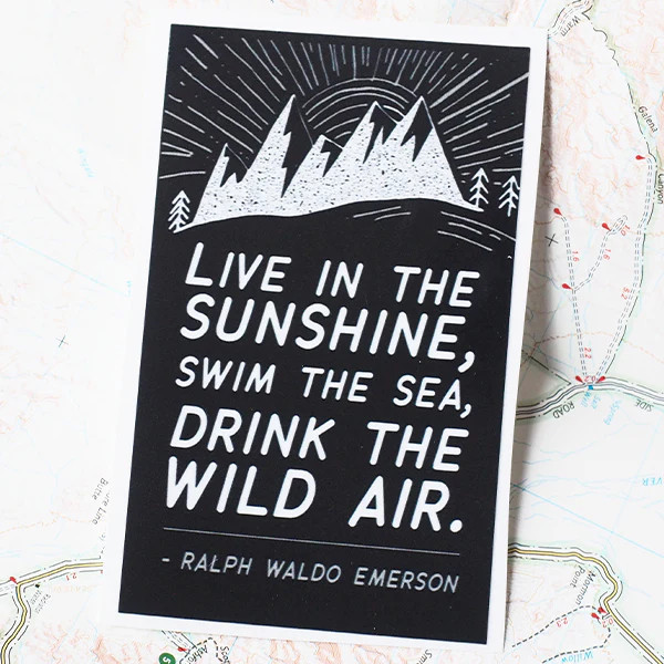 Emerson Quote Sticker - Black Rectangular gallery