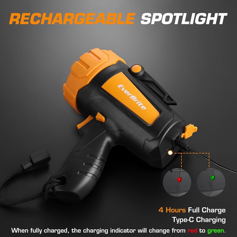 EverBrite 500LM Powerful Rechargeable Spotlight LED Flashlight Adjustable Stands gallery