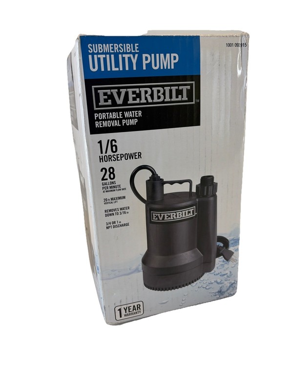 Everbilt 1/6 HP Plastic Submersible Utility Pump SUP54-HD 28 GPM gallery