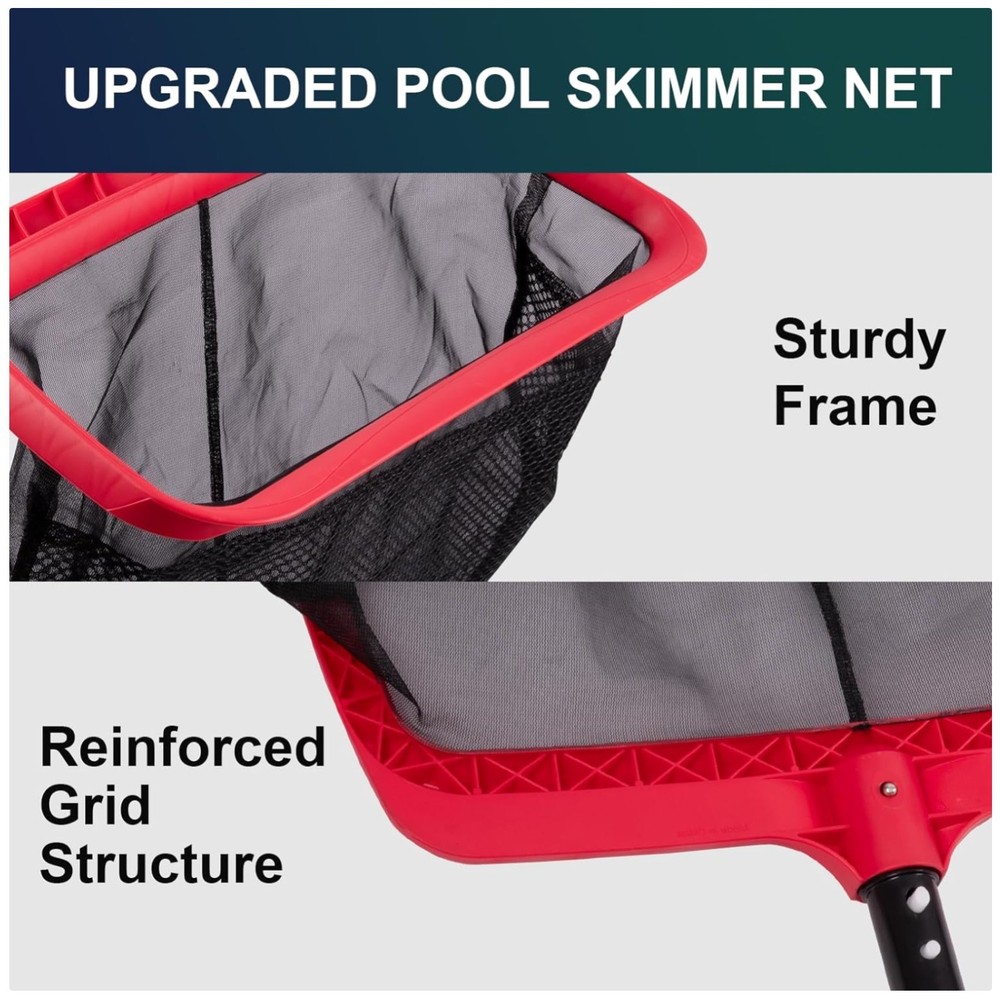 Reinforced Frame Pool Leaf Net with Grid Structure