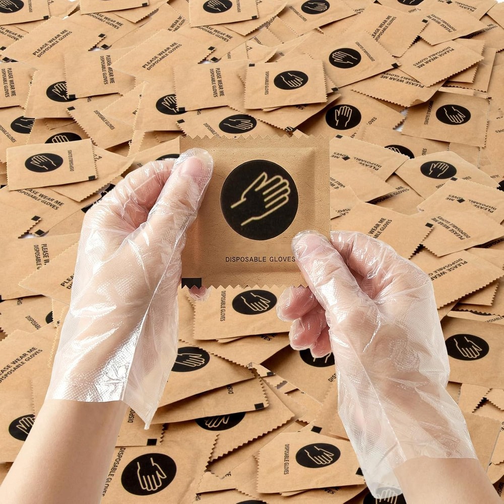 280pcs (140prs) Plastic Gloves Disposable – Food Prep Gloves Clear