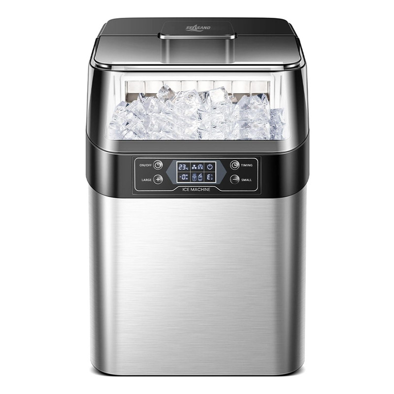 Portable Ice Maker, 33Lbs/24Hrs, Auto-Clean, 24 Ice in 13 Mins, Silver gallery