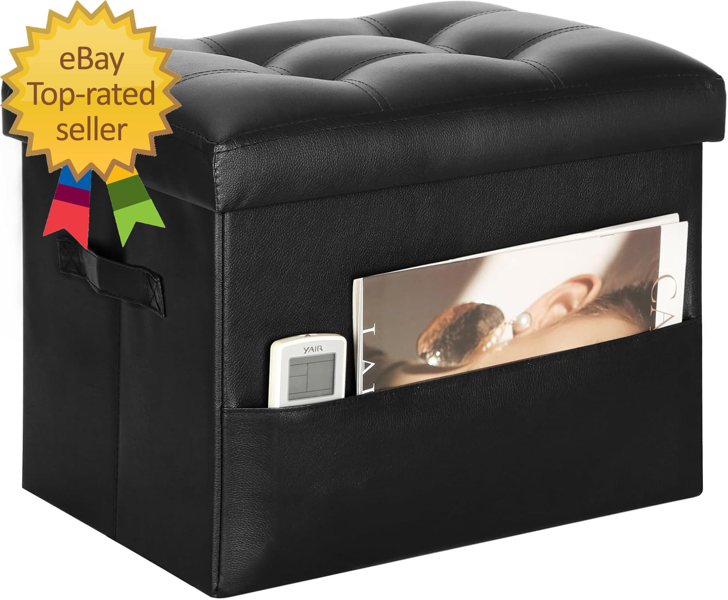 Storage Ottoman Foot Rest Stool with Thicker Foam Padded Seat Foldable gallery