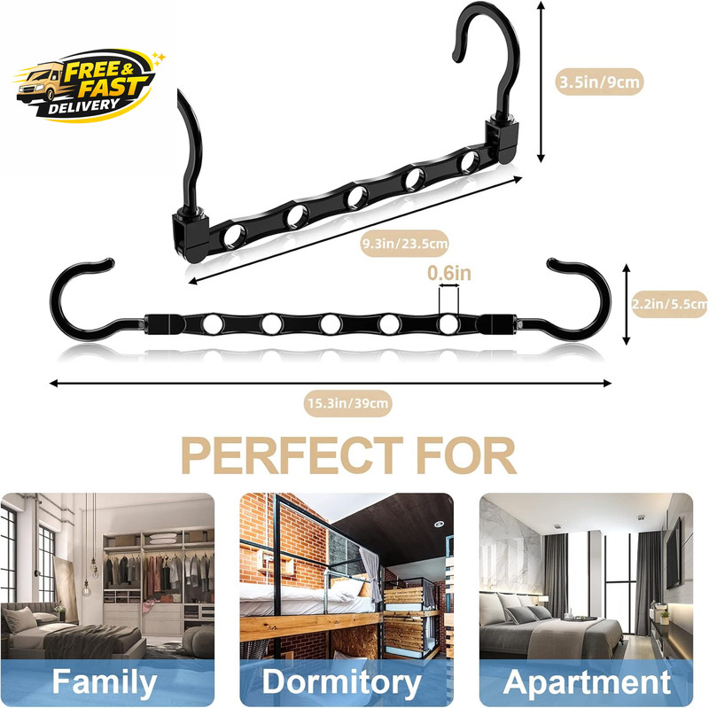 24 Pack Hangers Space Saving Magic Space Saver Storage Smart Plastic Clothes gallery